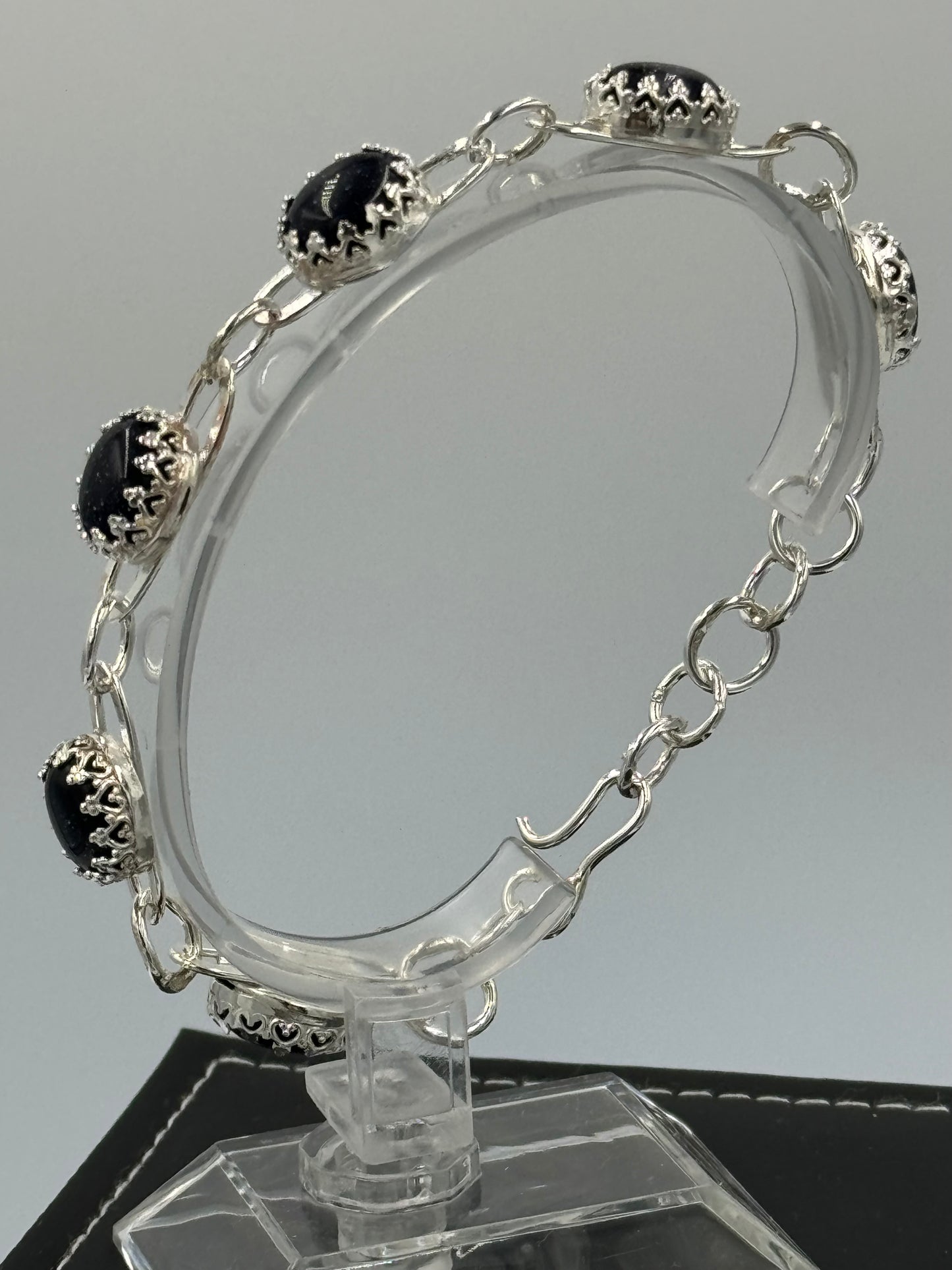 Goldstone man-made glass and sterling silver .925