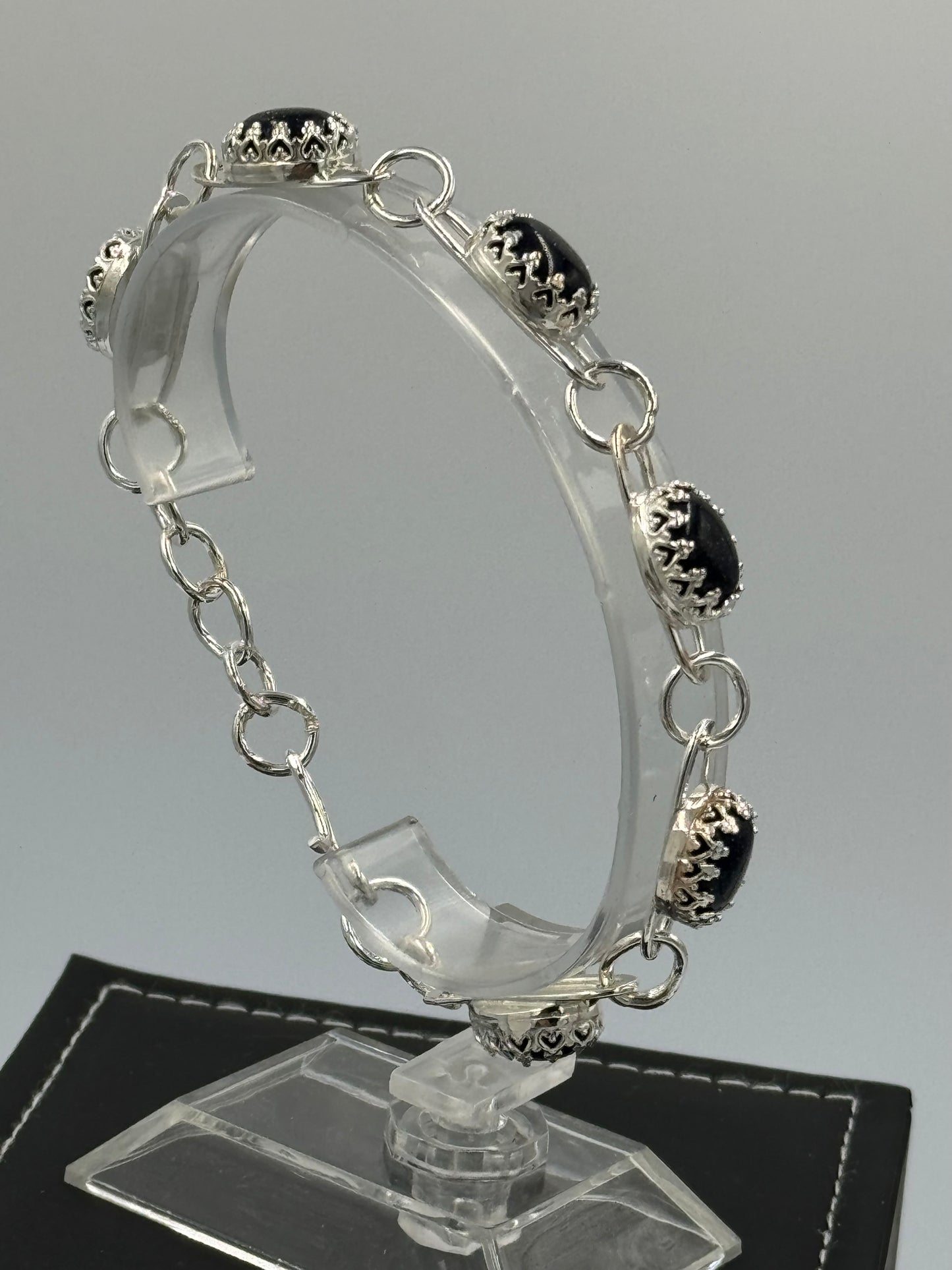 Goldstone man-made glass and sterling silver .925