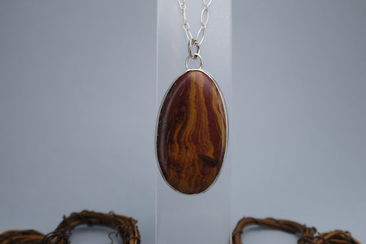 Mookaite Australian Jasper stone set in sterling silver .925 (Pendant only) 28.59mm x 49.42mm