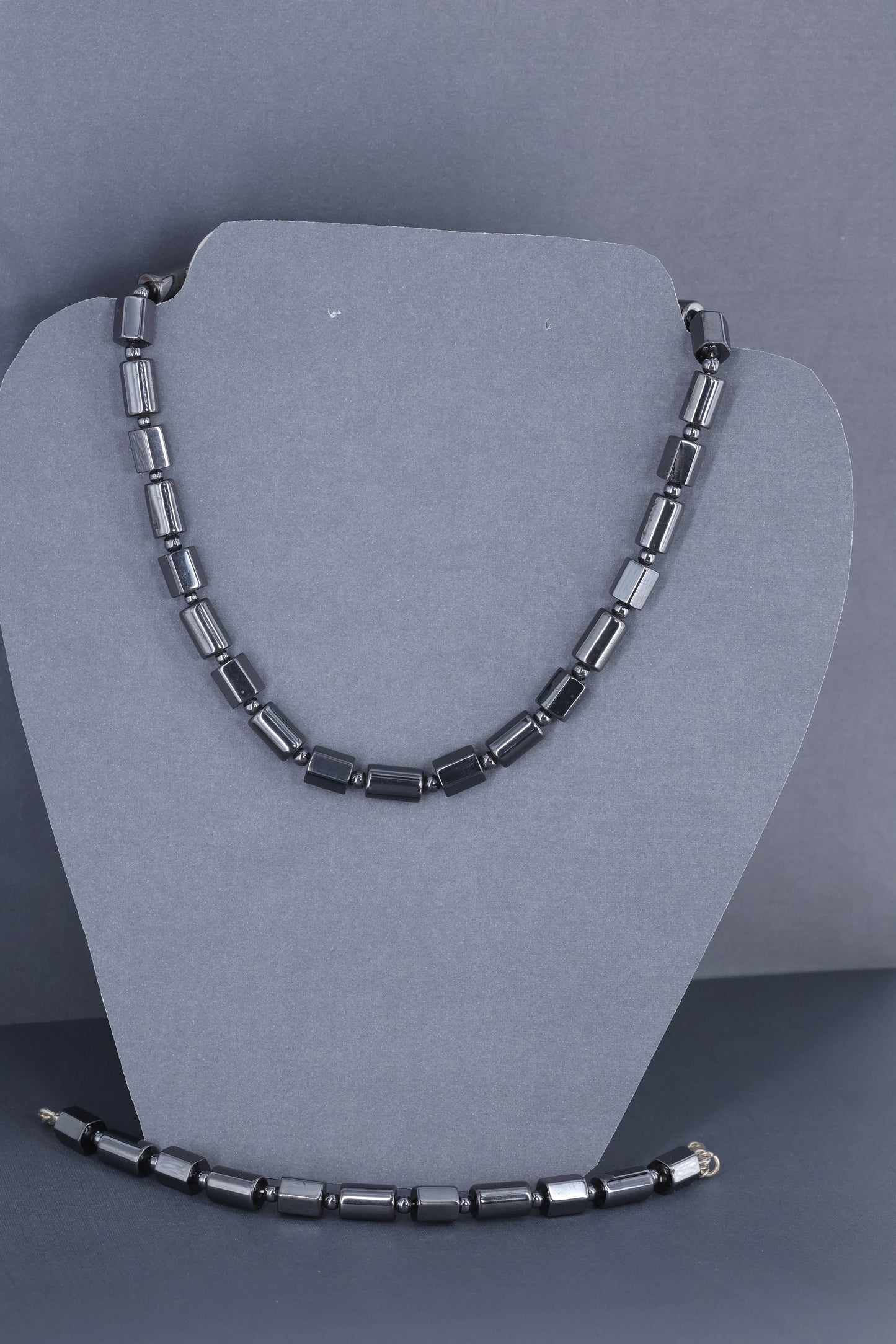 Hematite necklace with plated sterling silver clasp 20” or 50 cm