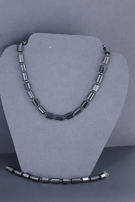 Hematite necklace with plated sterling silver clasp 20” or 50 cm