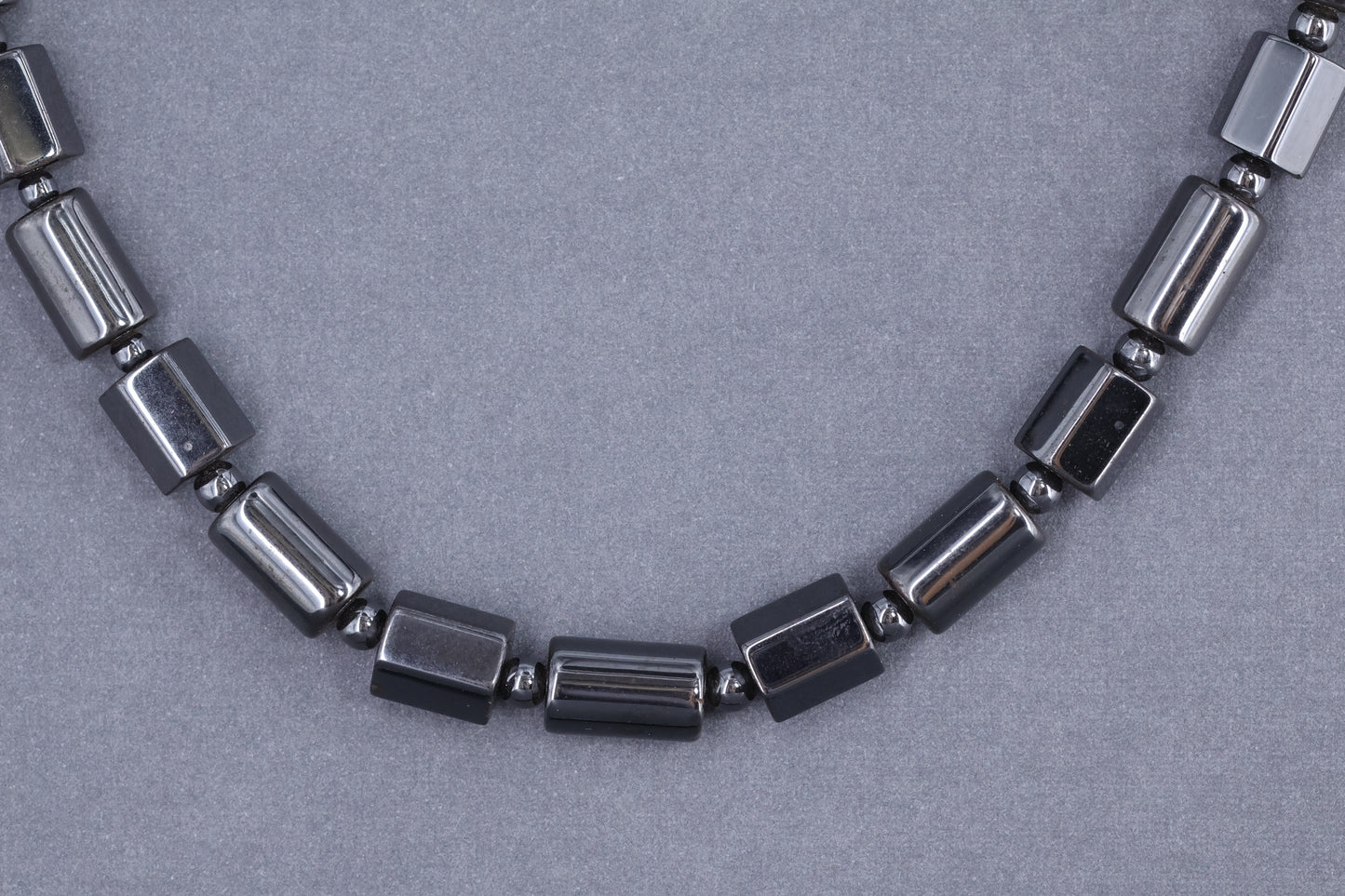 Hematite necklace with plated sterling silver clasp 20” or 50 cm
