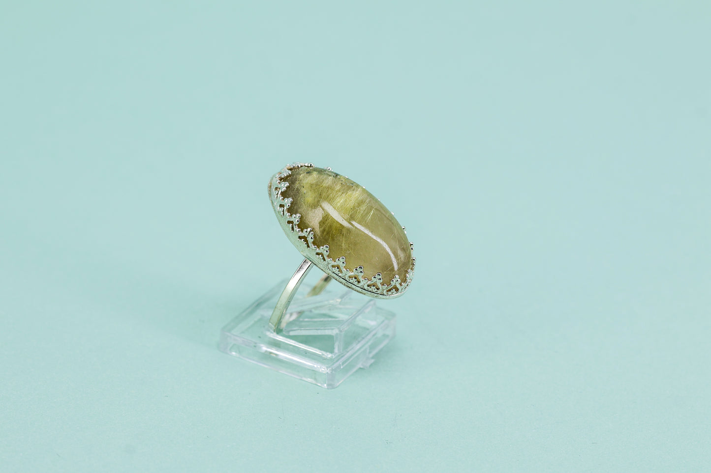 Rutilated Quartz and sterling silver .925 size 10 1/2