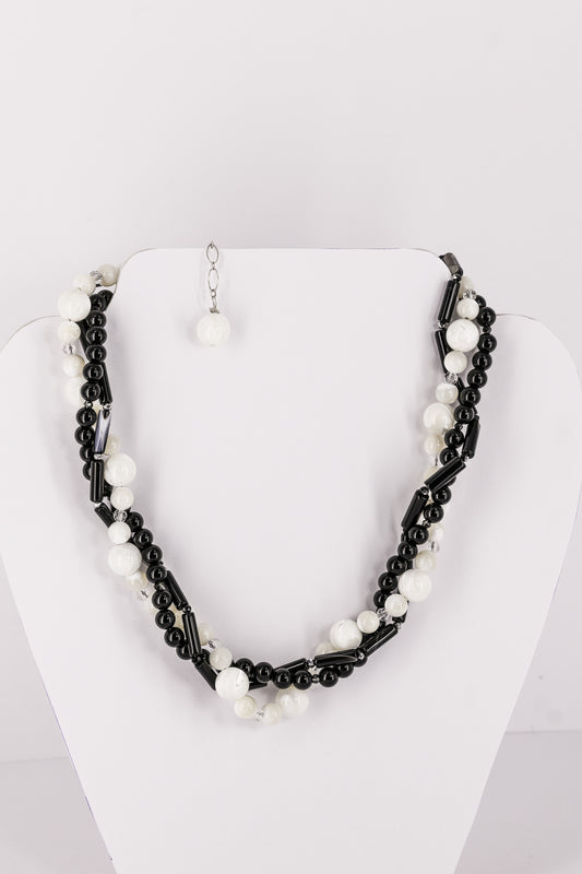Mother of pearl, onix,agate and sterling silver