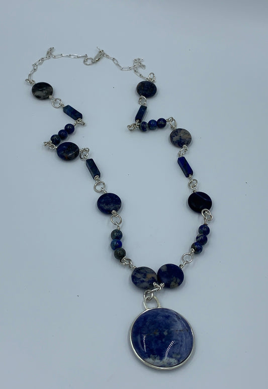 Sodality stone sterling silver .925 necklace 18” or 45cm