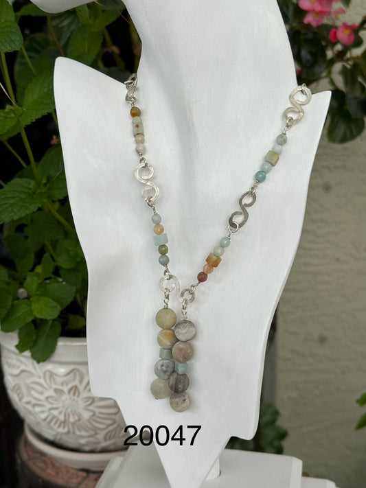 Amazonite sterling silver .925 necklace   24” or 60 cm