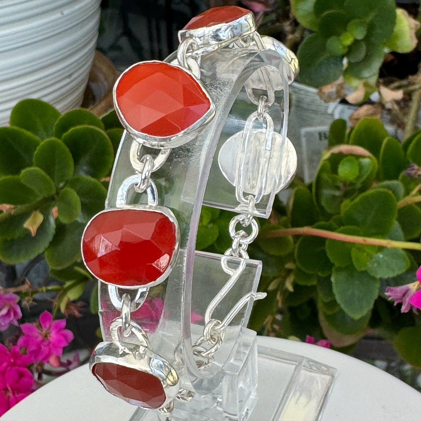 Carnelian stone and sterling silver