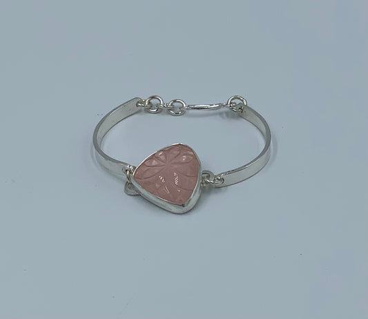 Rose quartz and sterling silver
