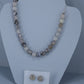 Quartz stone sterling silver .925 necklace paired with matching earrings.   15” or 41cm