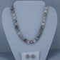 Quartz stone sterling silver .925 necklace paired with matching earrings.   15” or 41cm
