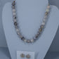Quartz stone sterling silver .925 necklace paired with matching earrings.   15” or 41cm