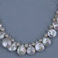 Fresh water pearl sterling silver .925 necklace paired with matching earrings and bracelet.  Necklace – 16” or 41cm  Bracelet -7” or 19 cm