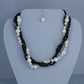 Mother of pearl, onix,agate and sterling silver