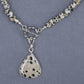 Dalmatian Jasper stone, sterling silver .925 pendant