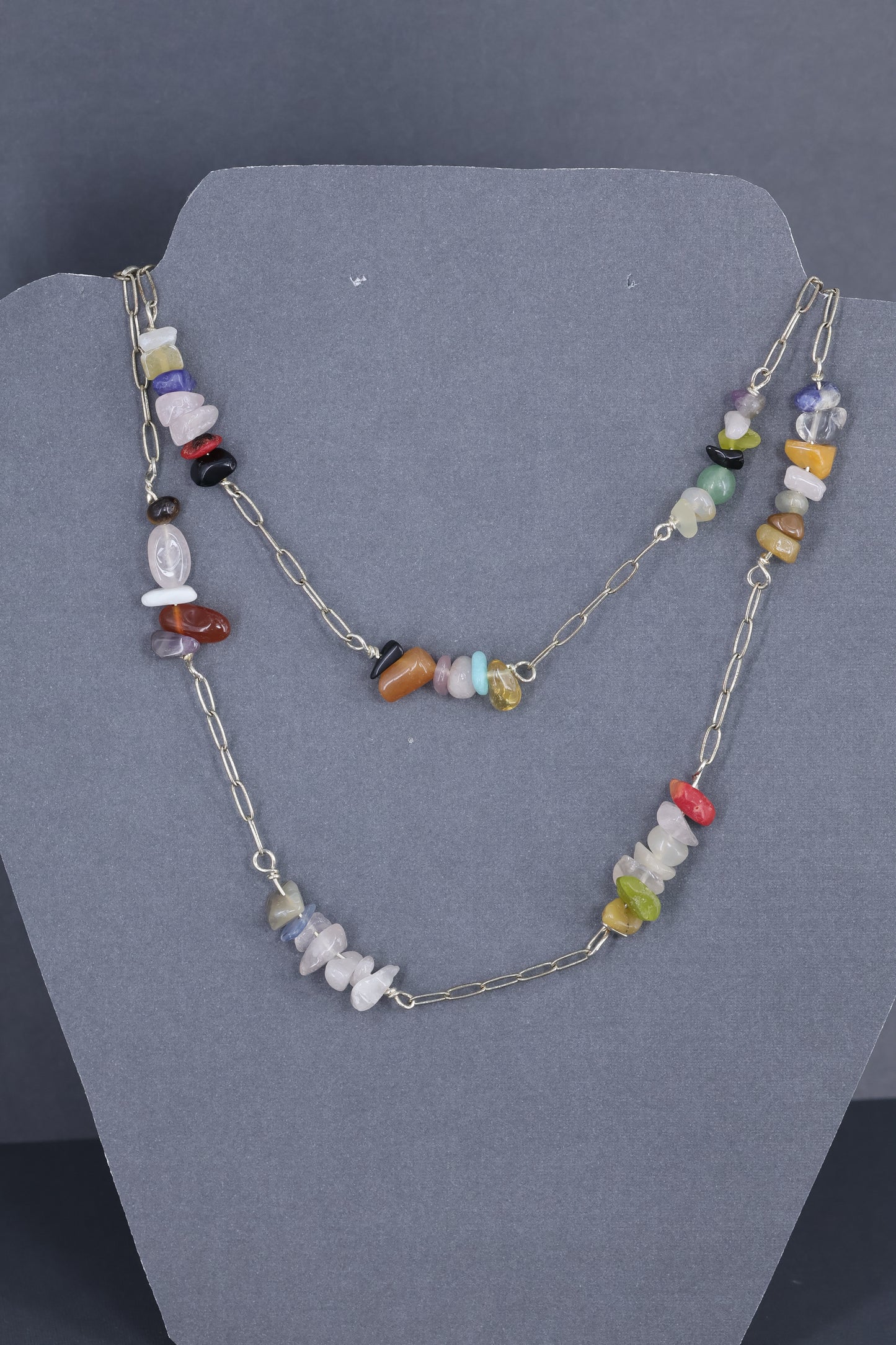 Chipped-stone sterling silver .925 necklace   31” or 93cm