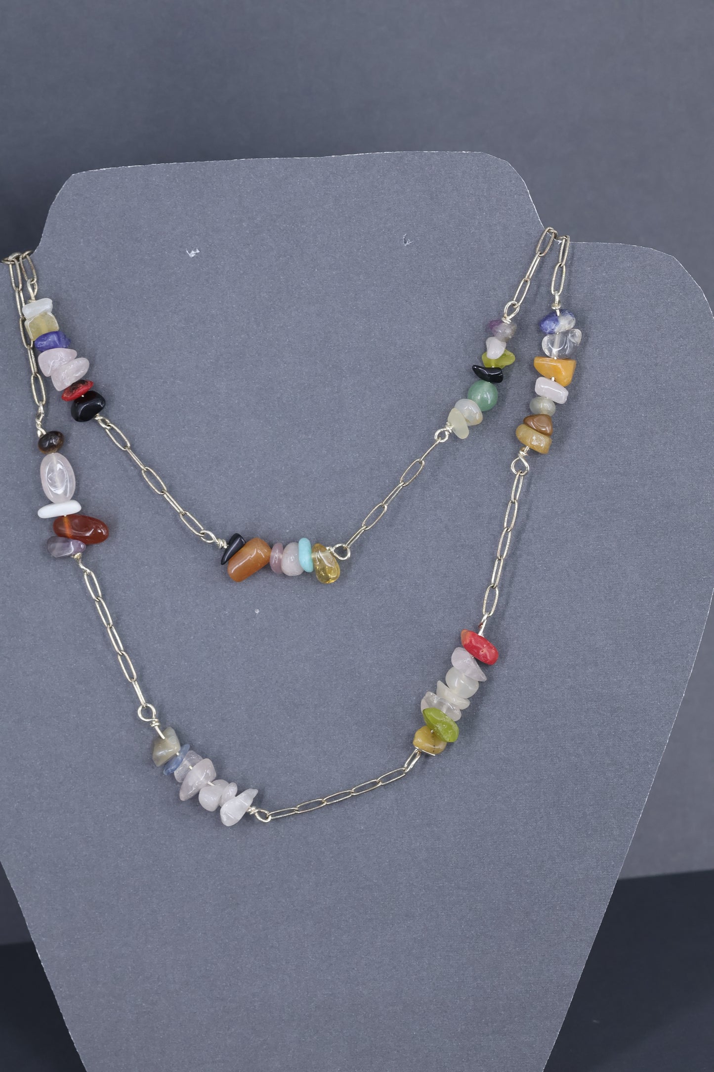 Chipped-stone sterling silver .925 necklace   31” or 93cm