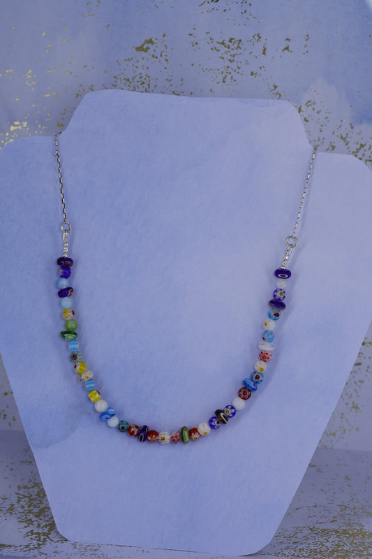 Glass beads and sterling silver