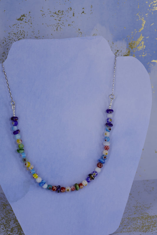 Glass beads and sterling silver