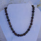 Druzy agate and crystal sterling silver .925 necklace  19” or 47 cm