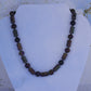 Druzy agate and crystal sterling silver .925 necklace  19” or 47 cm