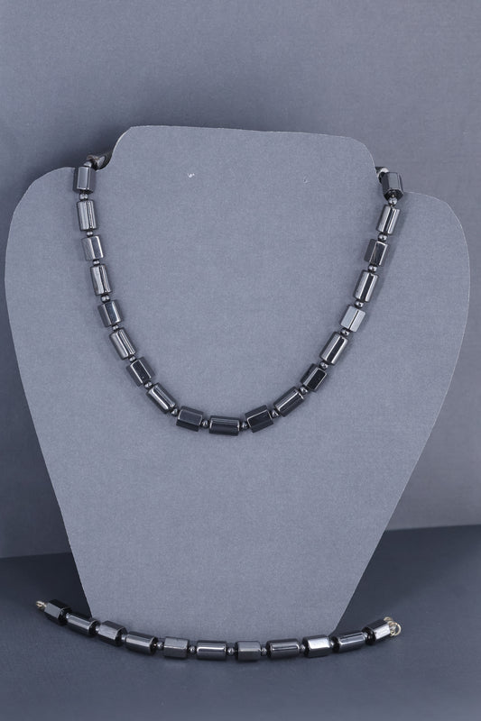 Hematite necklace with plated sterling silver clasp  20” or 50 cm