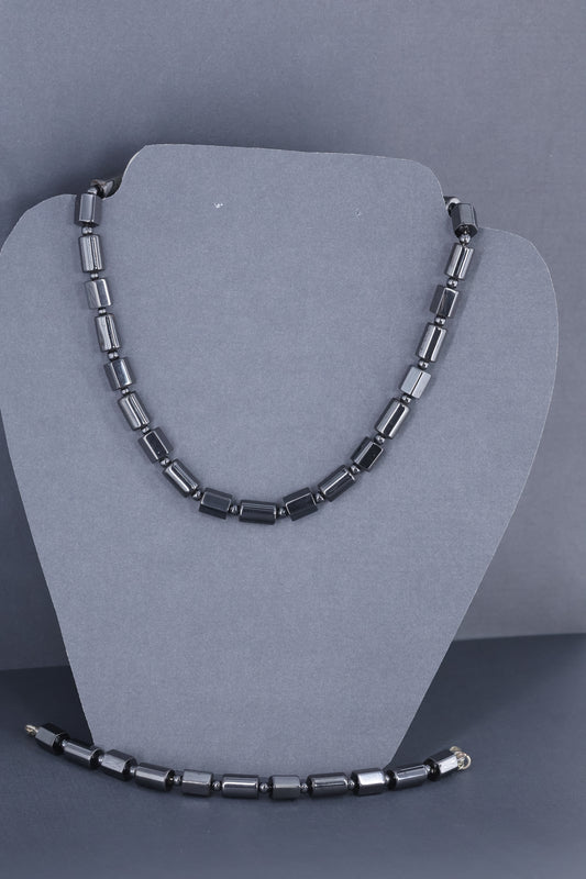 Hematite necklace with plated sterling silver clasp  20” or 50 cm