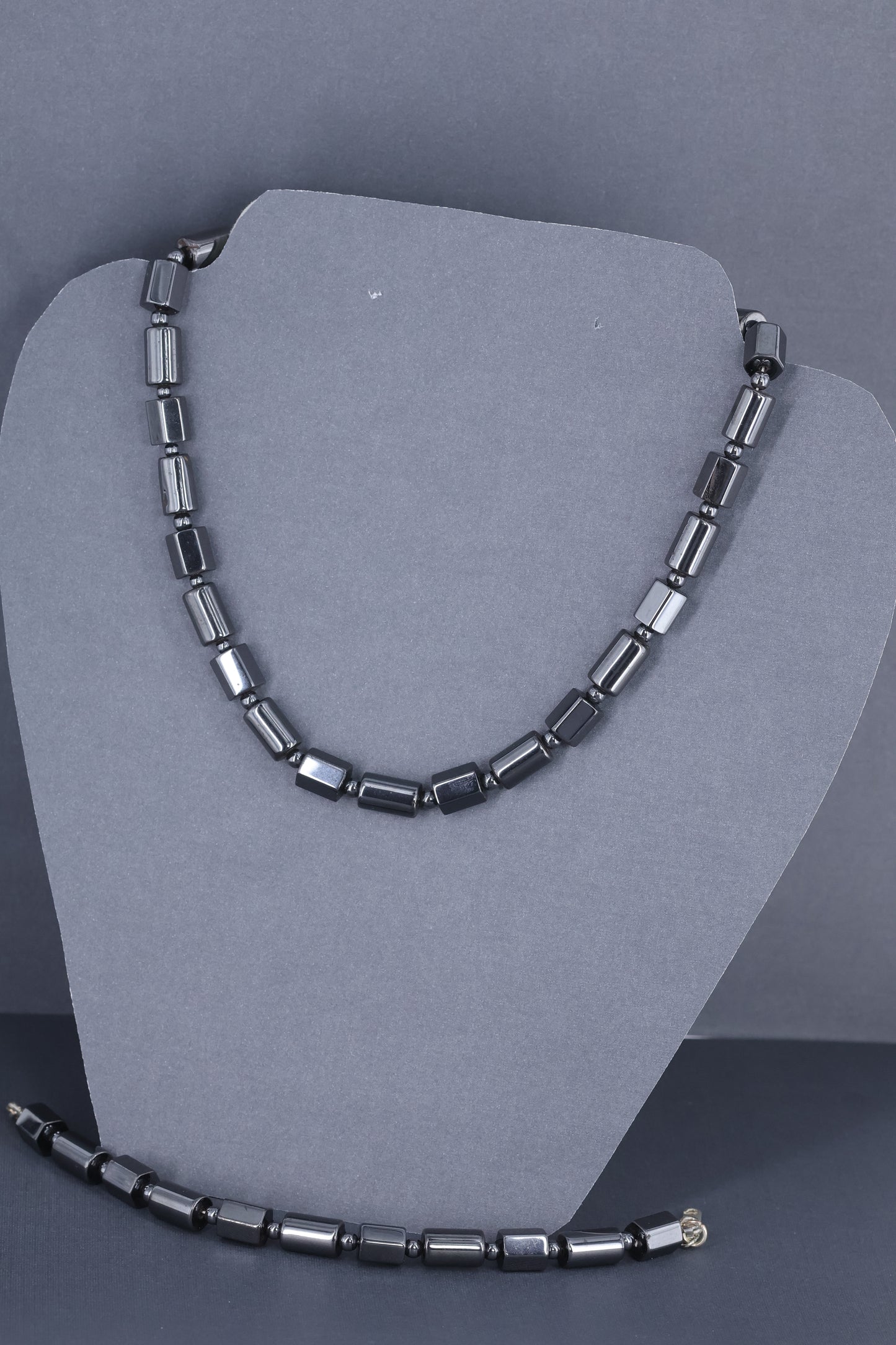 Hematite necklace with plated sterling silver clasp  20” or 50 cm