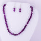 Jade and crystal sterling silver .925 necklace paired with matching earrings  18” or 45 cm