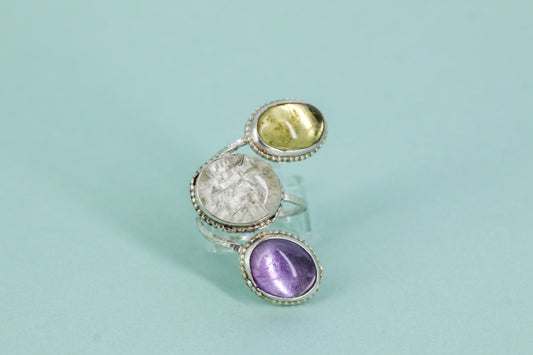 Garden, Amethyst, Lemon Quartz    Adjustable
