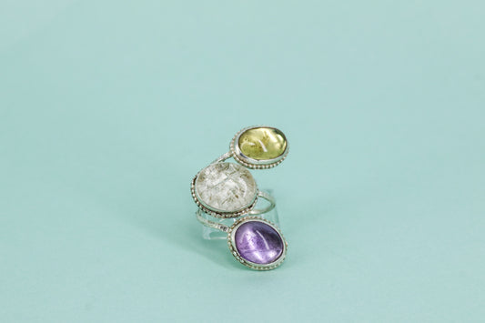 Garden, Amethyst, Lemon Quartz    Adjustable