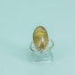 Rutilated Quartz and sterling silver .925  size 10 1/2