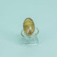 Rutilated Quartz and sterling silver .925  size 10 1/2
