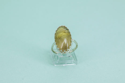 Rutilated Quartz and sterling silver .925  size 10 1/2