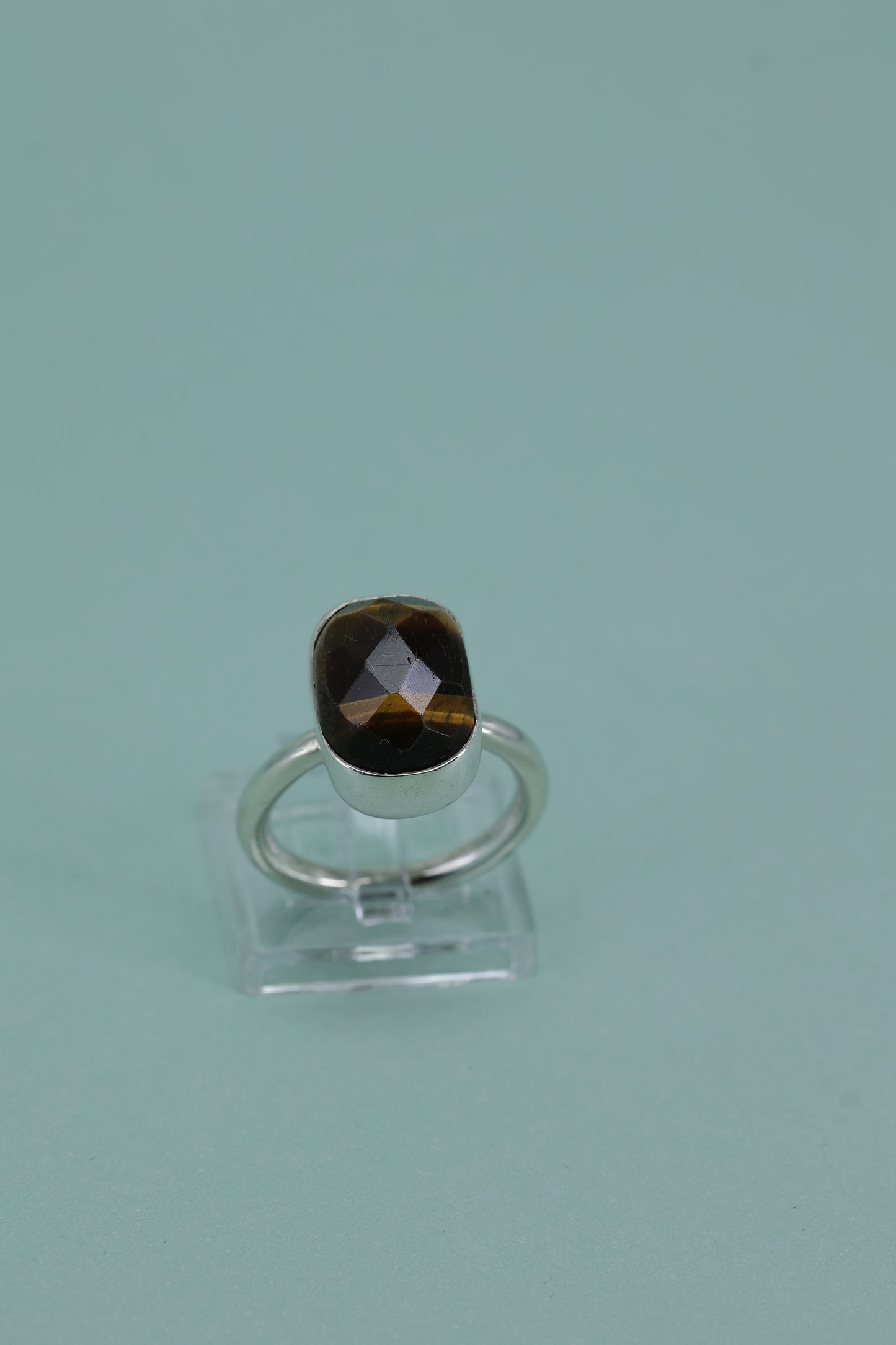 Tiger eyes and sterling silver, size 7