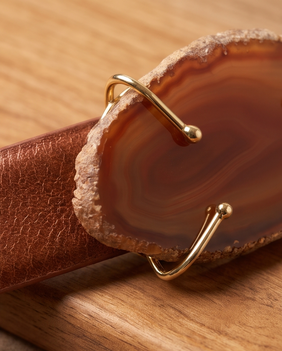 Leather belt with gemstome