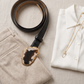 Leather belt with gemstone