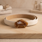 Leather belt with gemstone