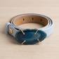 Leather belt with gemstone