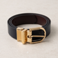 Leather belt black and brown double side