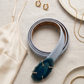Leather belt with gemstone