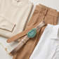 Leather belt with gemstone