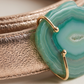 Leather belt with gemstone