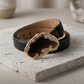 Leather belt with gemstone