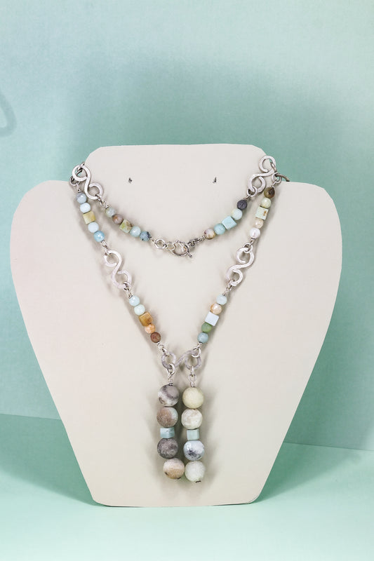Amazonite sterling silver .925 necklace   24” or 60 cm