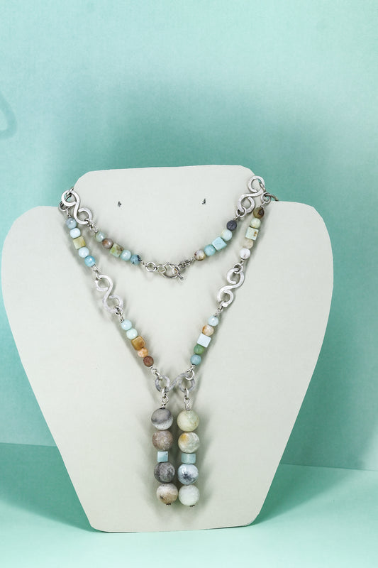 Amazonite sterling silver .925 necklace   24” or 60 cm