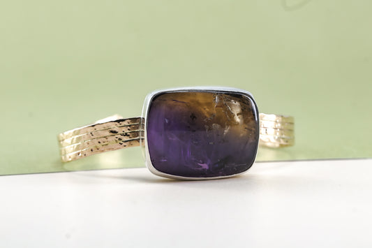 Ametrine in goldfield and sterling silver