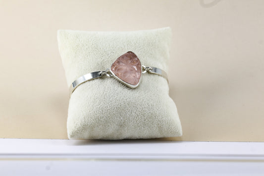 Rose quartz and sterling silver