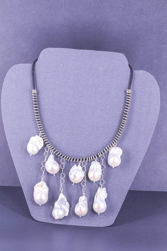 Baroque Pearls, lather and Argentium