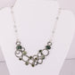 Esmeralda, aqua chalcedony, and peridot sterling silver .925 necklace  18” or 45cm