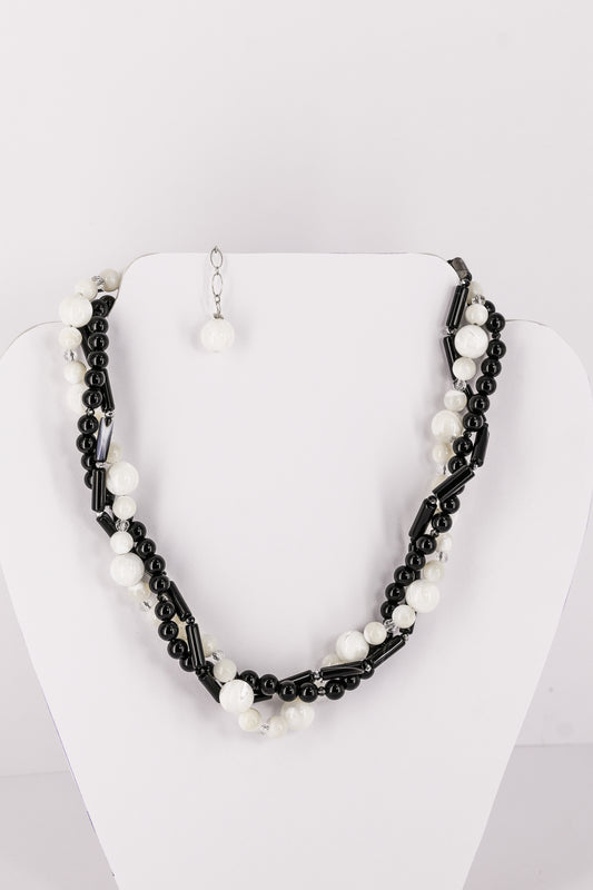 Mother of pearl, onix,agate and sterling silver
